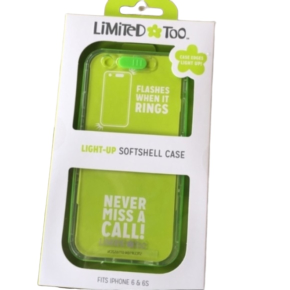 Limited Too Accessories - NEW iphone 6/6s Green Lighted Phone Case Flashing